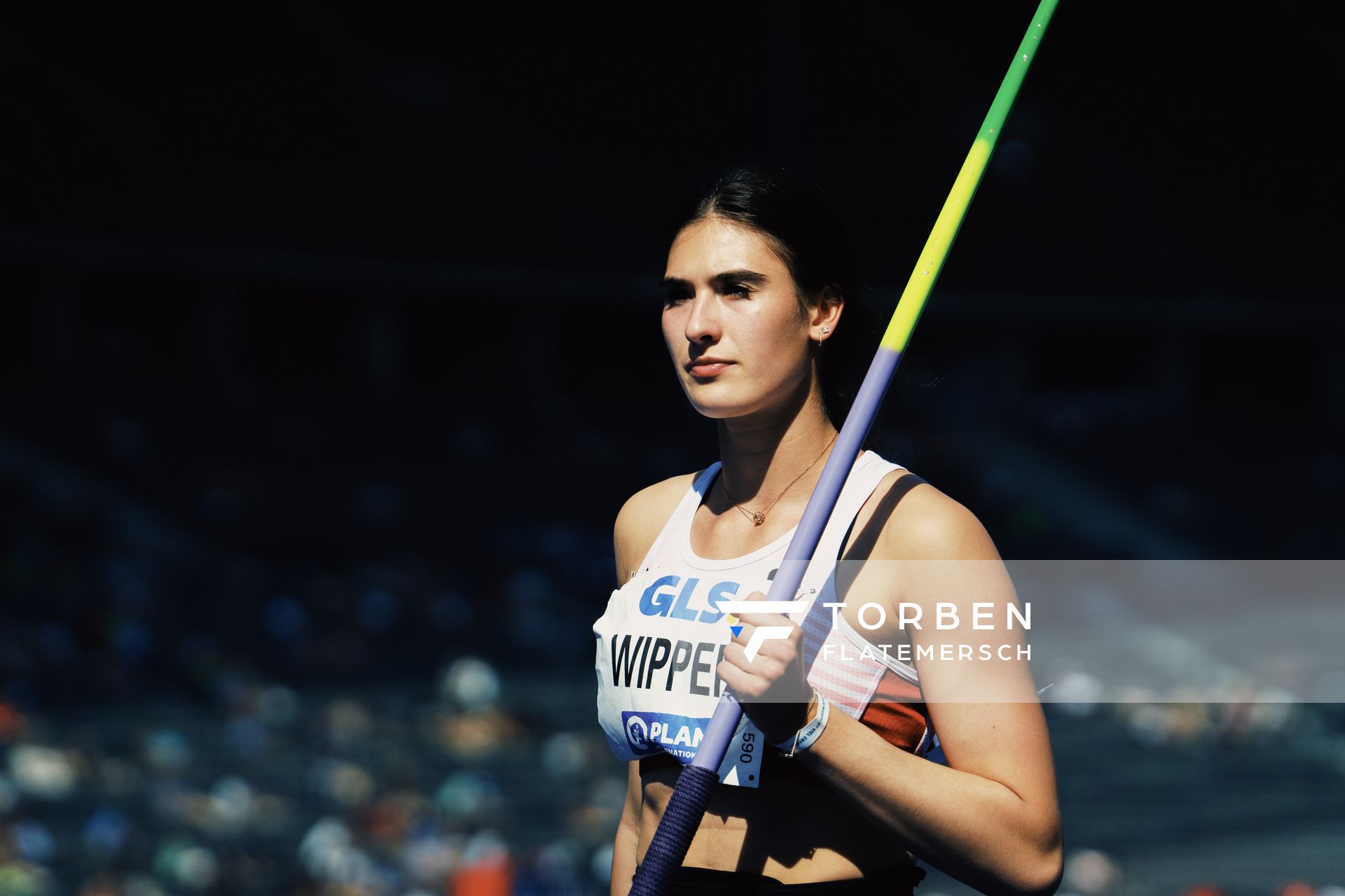 Lea Wipper (Sportclub Magdeburg) im Speerwurf waehrend der deutschen Leichtathletik-Meisterschaften im Olympiastadion am 26.06.2022 in Berlin